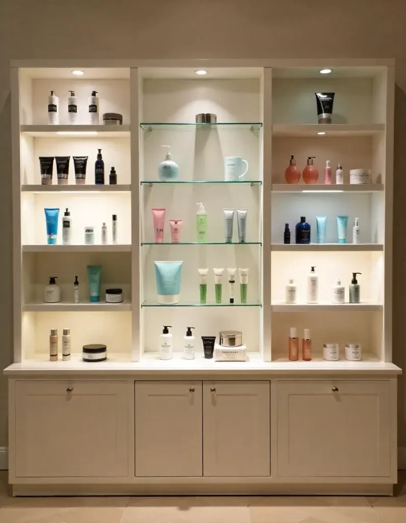 retail display in med spa