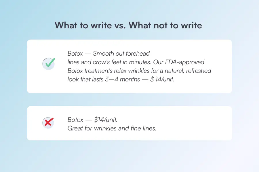 Blog post image what to write vs. what not to write