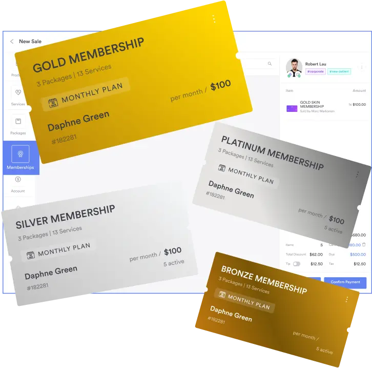 Image of Pabau membership program tiers