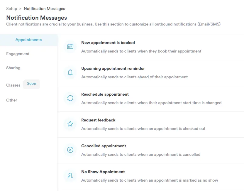 Screenshot of Pabau's notification capabilities in the dashboard