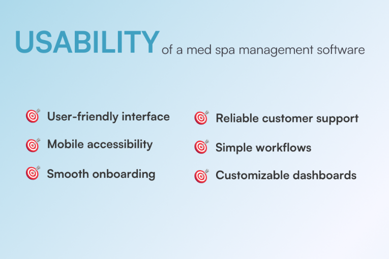 med spa management software usability