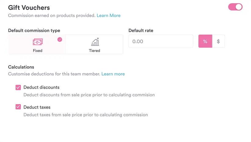 commission types pabau