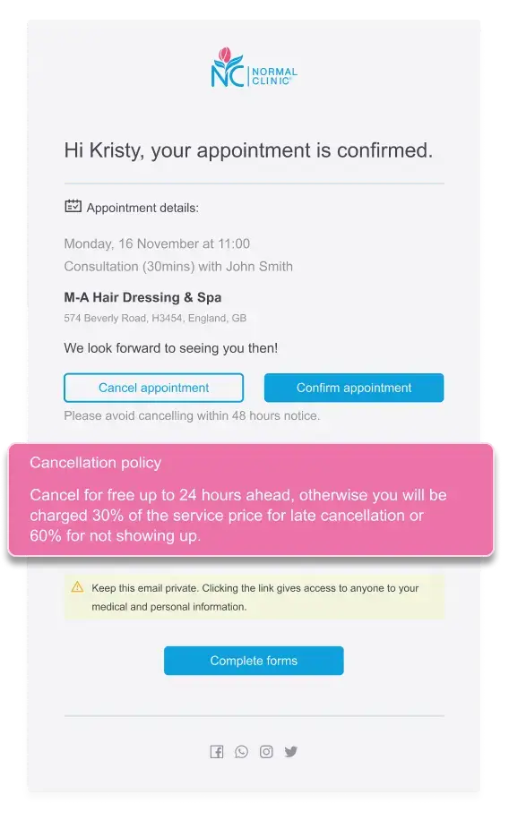 Set clear cancellation rules