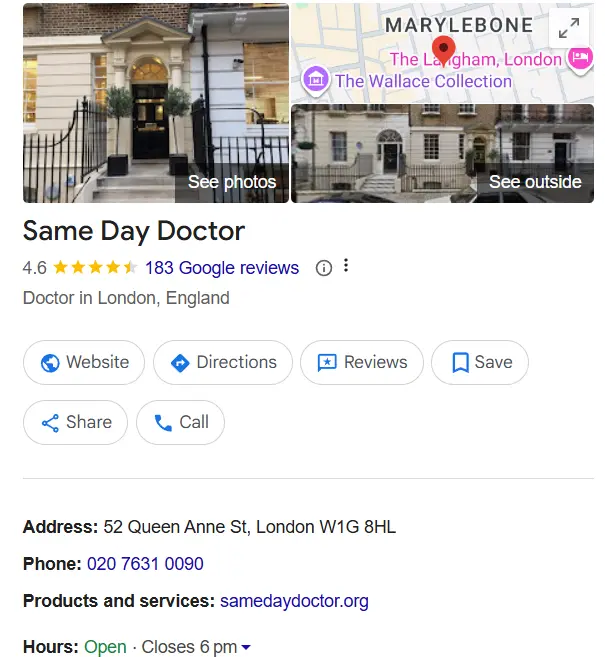 GP Google business profile example