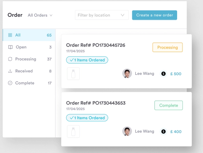 Complete stock management linked to EMR