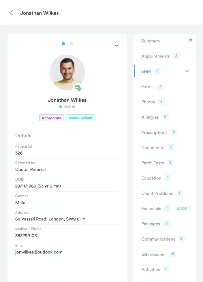 Feature consideration 1 - comprehensive client records