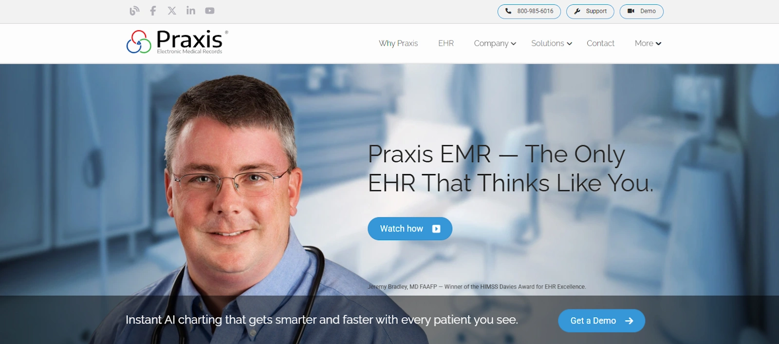 Praxis EMR homepage
