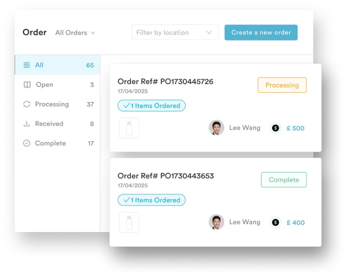 Purchase orders Pabau