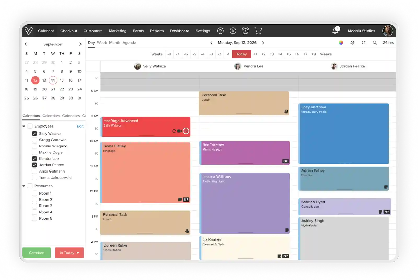 Vagaro calendar and scheduling feature
