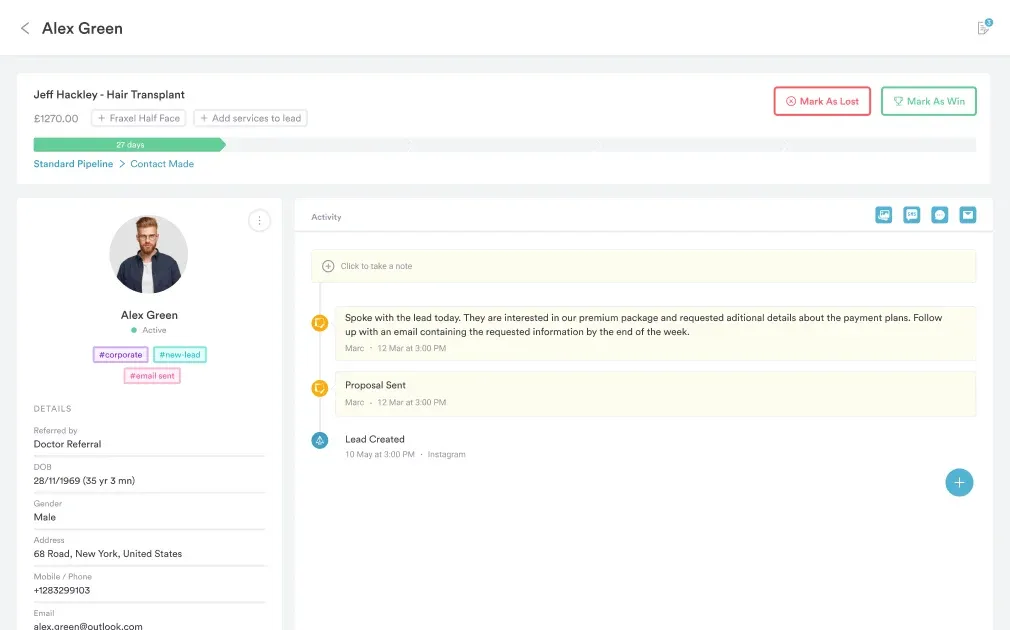 Lead management Pabau