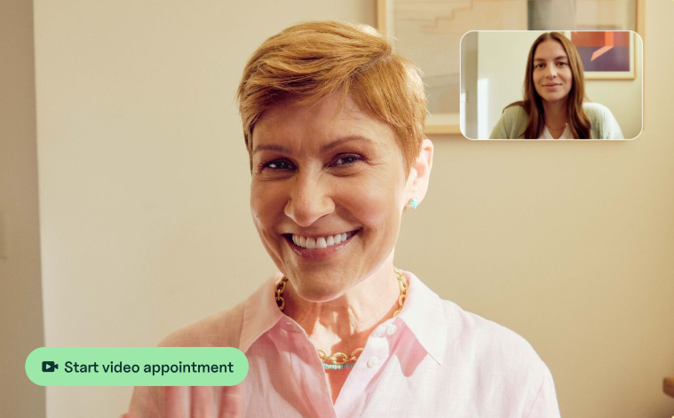 SimplePractice telehealth interface showing HIPAA-compliant video consultations for dermatology and mental health services in Canadian wellness clinics