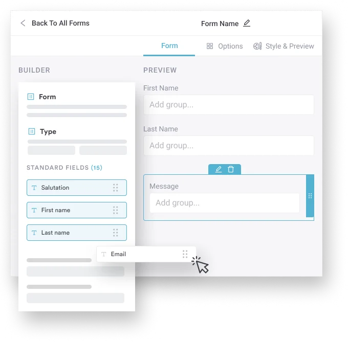 Customizable forms & questionnaires