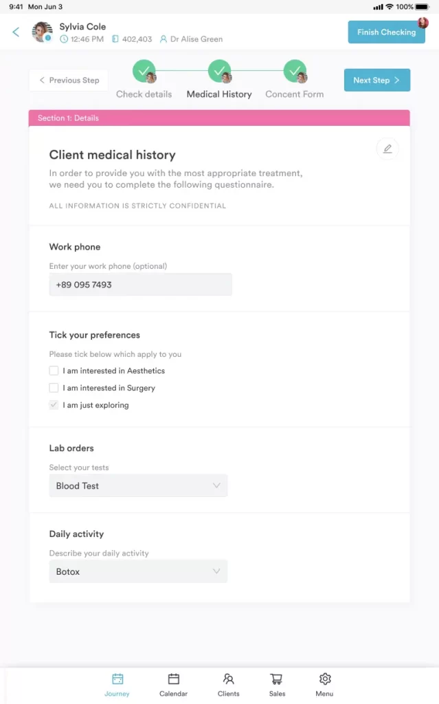Pabau forms - medical history