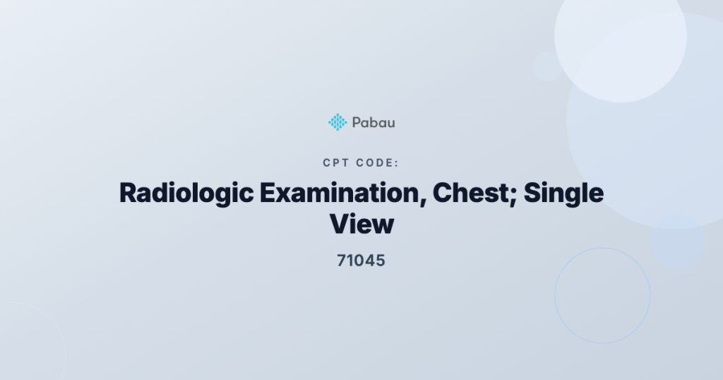 Cpt Code 71045