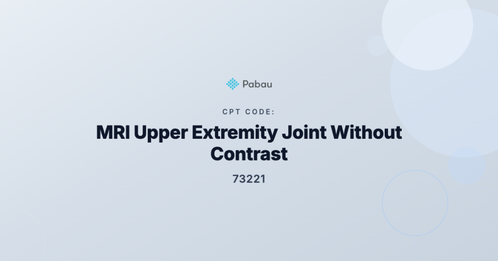 Cpt Code 73221