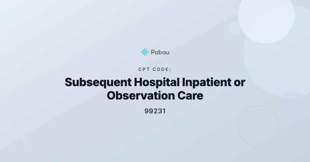 Cpt Code 99231