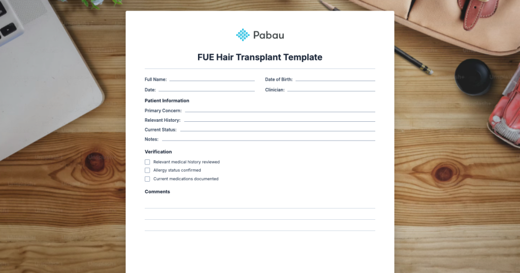 Fue Hair Transplant Template