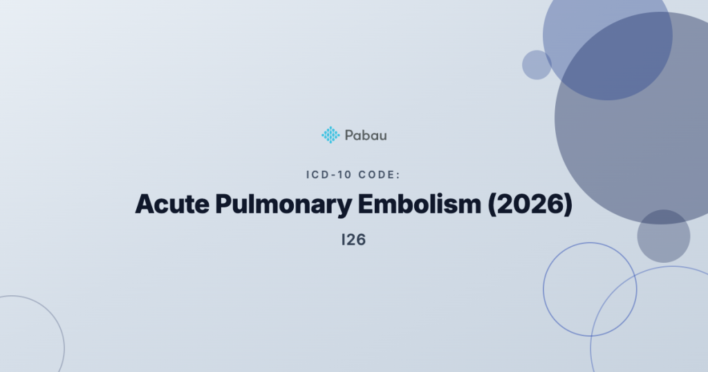 Icd 10 Cm Acute Pulmonary Embolism
