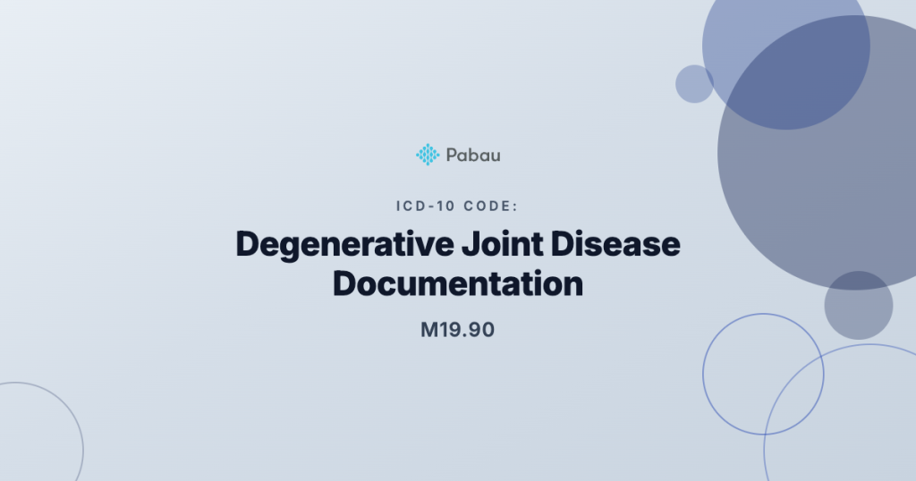 Icd 10 Cm Degenerative Joint Disease