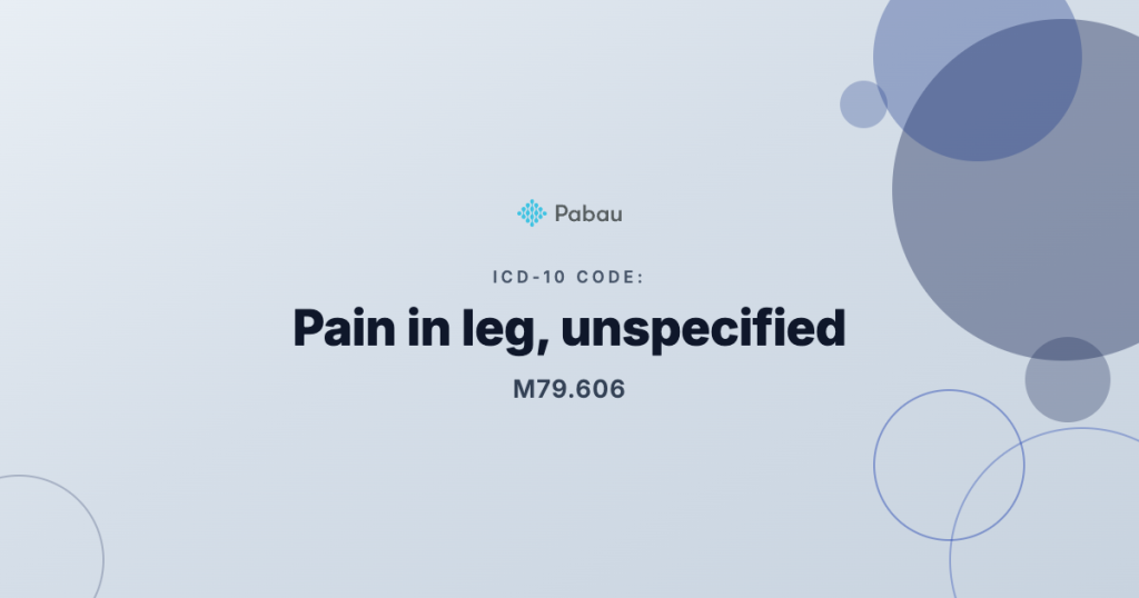 Icd 10 Cm Leg Pain