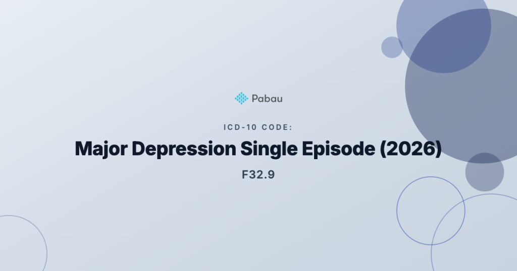 Icd 10 Cm Major Depression