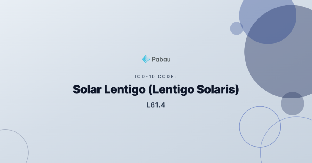 Icd 10 Cm Solar Lentigo