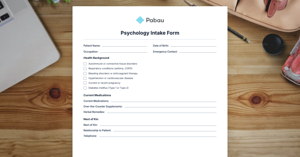 Psychology Intake Form