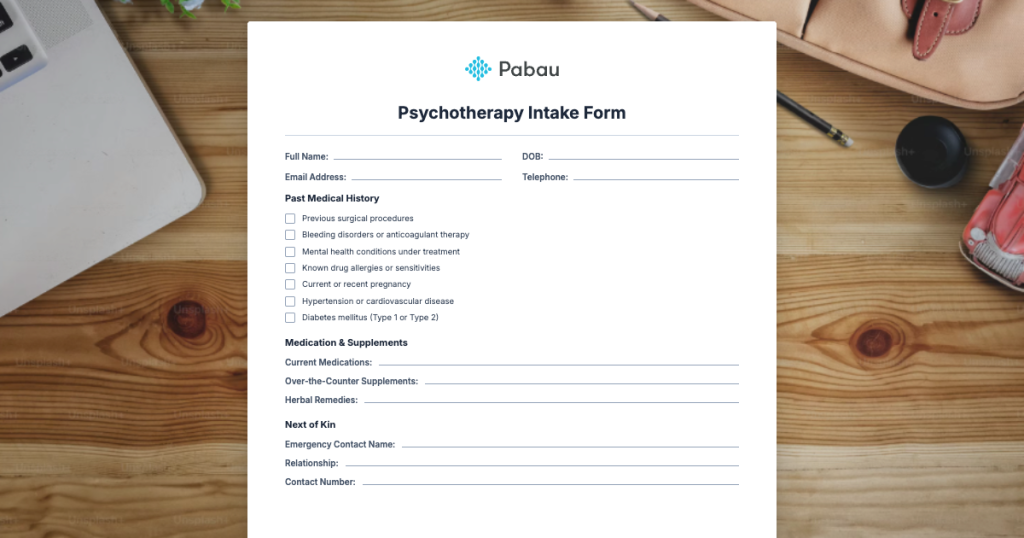 Psychotherapy Intake Form