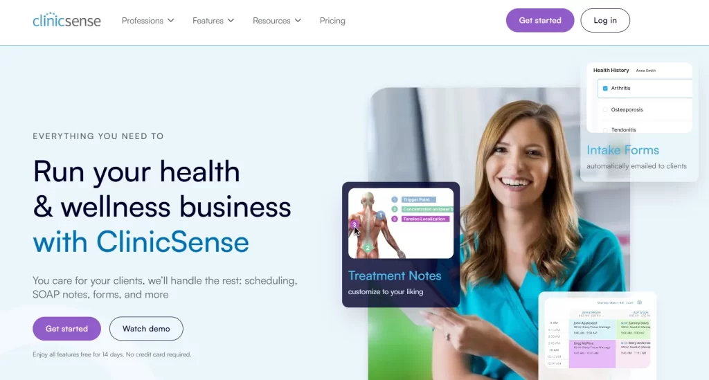 ClinicSense homepage
