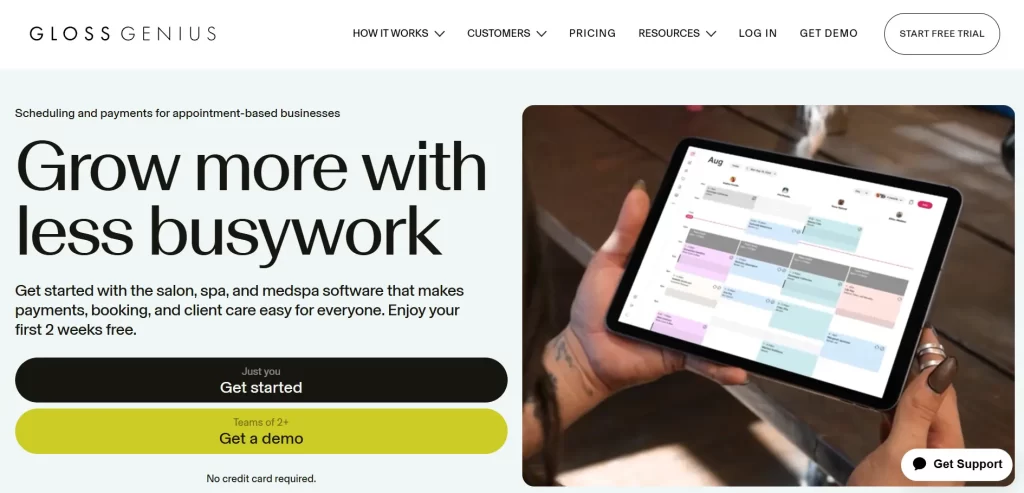 GlossGenius-homepage