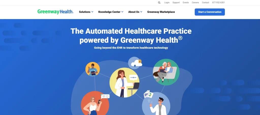 Greenway health home page