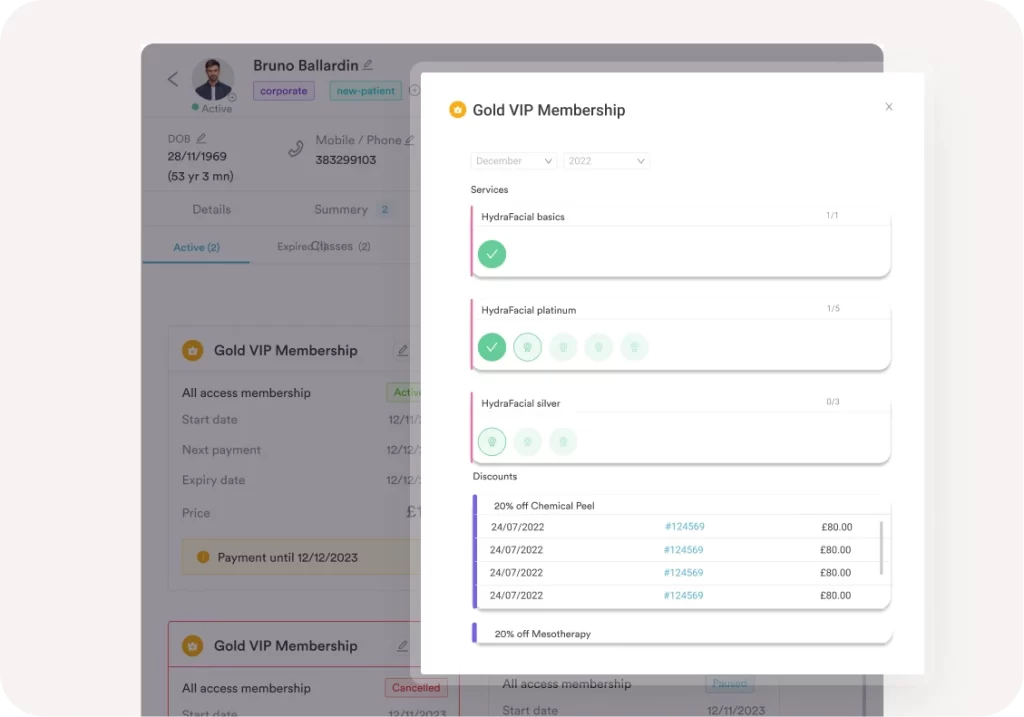 Memberships and packages