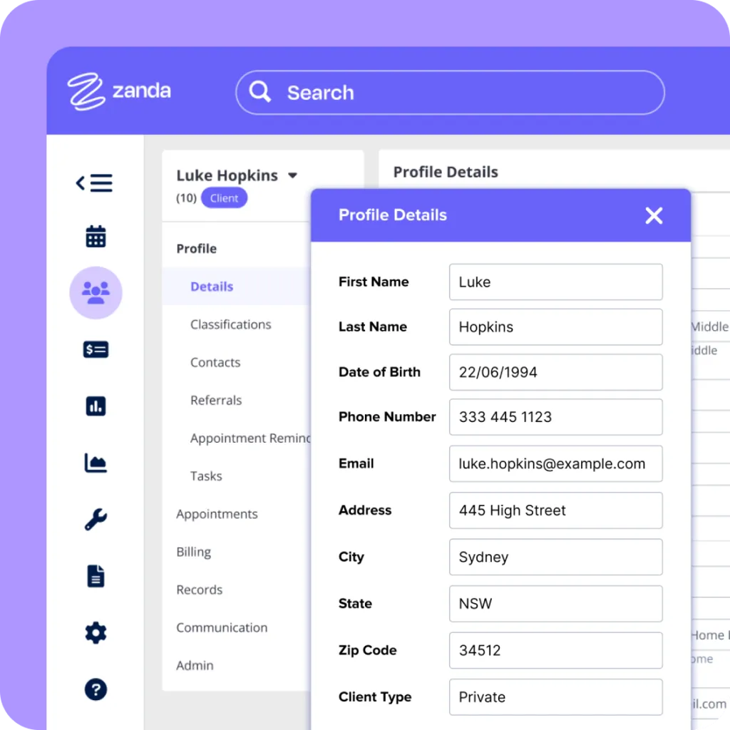 Zanda client management