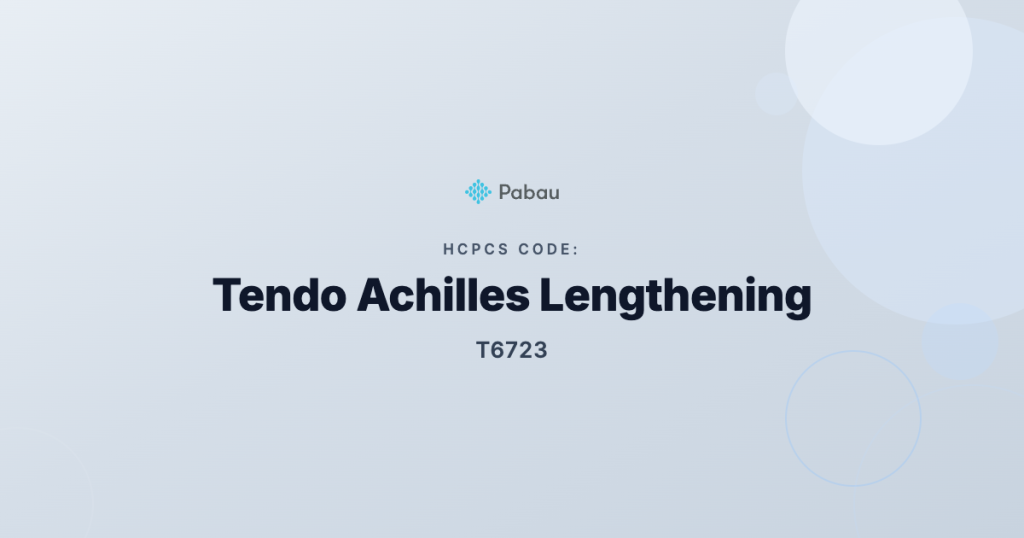 Ccsd Code T6723 Tendo Achilles Lengthening Repeat Procedure