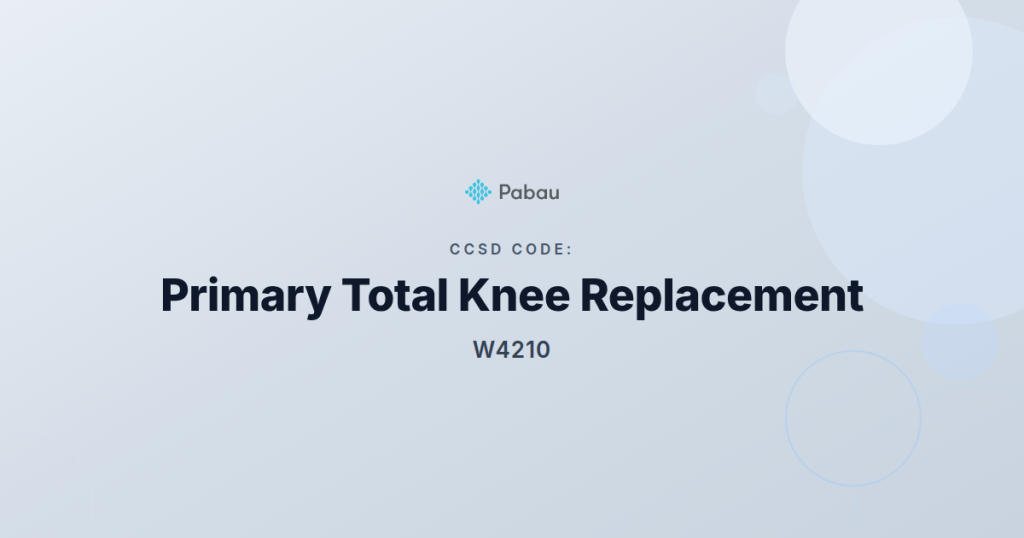 Ccsd Code W4210 Primary Total Knee Replacement