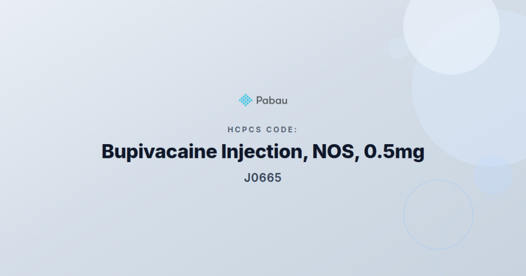 Hcpcs Code J0665 Bupivacaine Injection Nos 05mg
