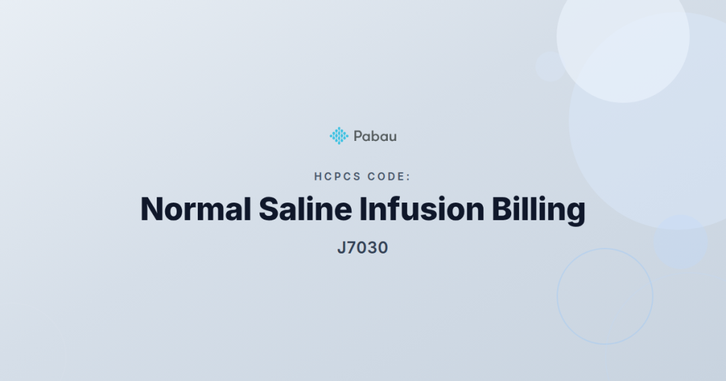 Hcpcs Code J7030 Normal Saline Infusion