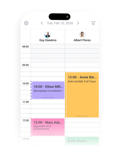 Pabau dashboard and mobile app